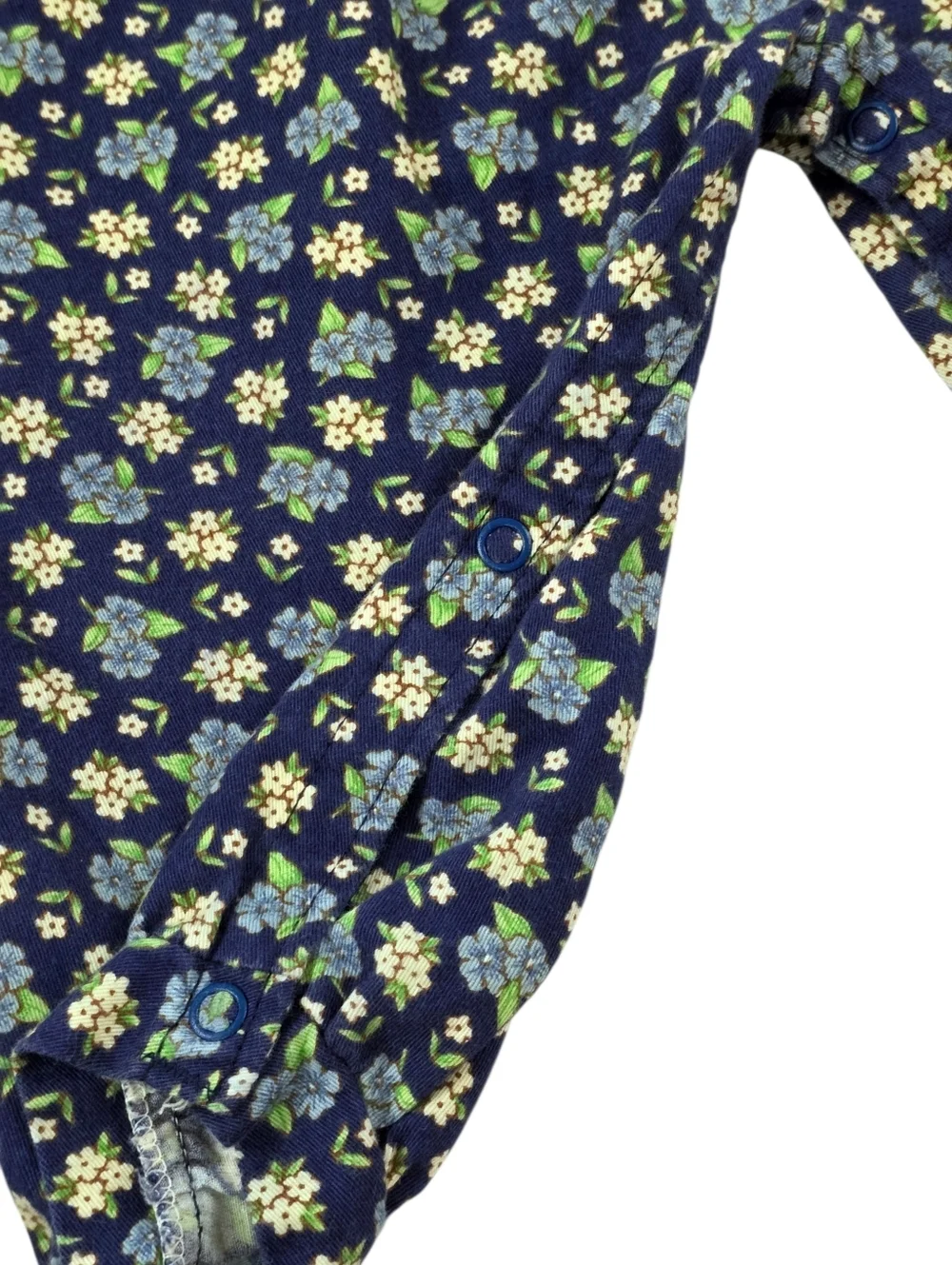 Carter’s Baby Floral Romper Peter Pan Collar Embroidery Bear Vtg 90s Cottagecore